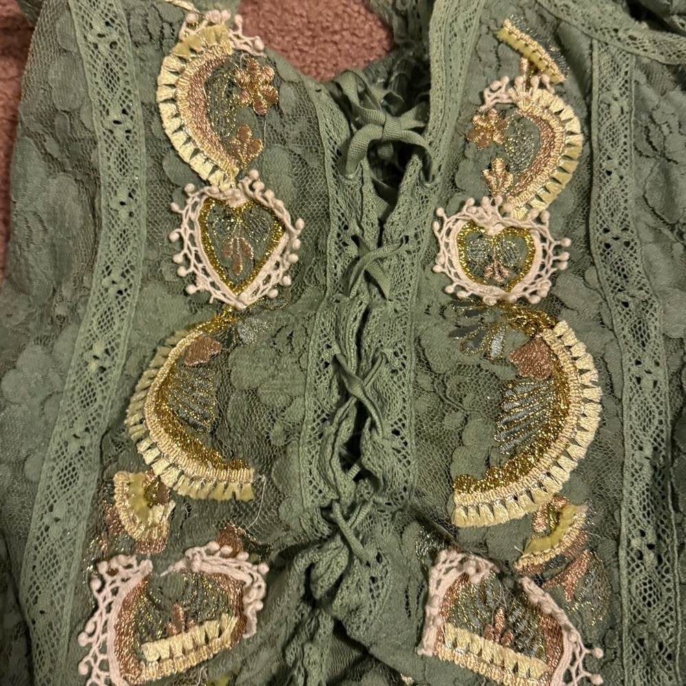 Blanco De Ibiza Fairy Elven Boho Grunge Lace Renfaire Festival Cottagecore - Picture 10 of 10